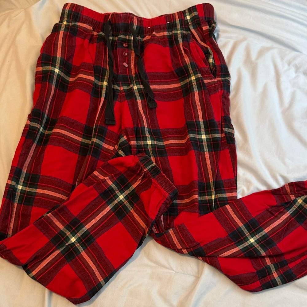 Stars Above Red Plaid Pajama Pants